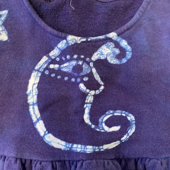 VNTG Batik Girls Dress Moon & Stars Long Sleeve Cotton Tie Dye Hand Made Size 4 - Picture 3 of 8